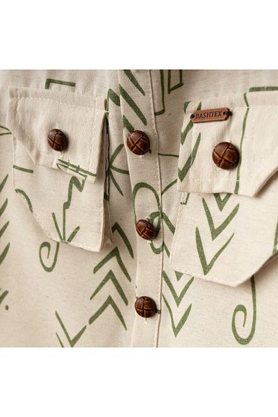 Baby Fou Green Long Sleeve Ethnic Pattern Jumpsuit