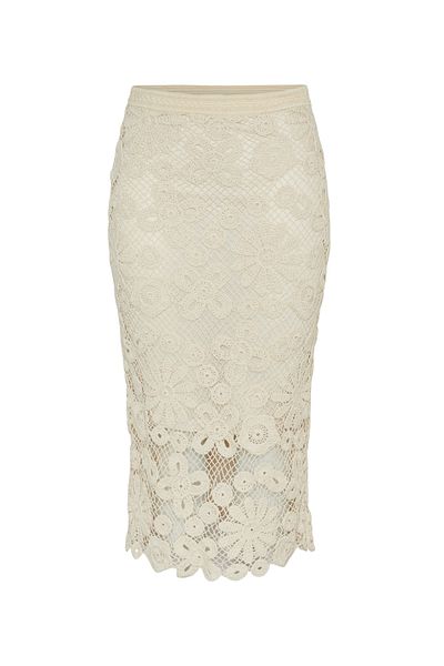 YAS. YASLELU Midi-Hemdkleid aus Häkelstoff