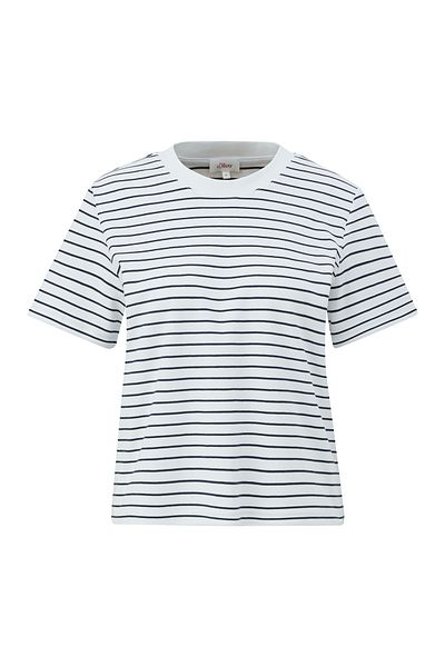 s.Oliver Tricou Rundhalsausschnitt - Kurze Ärmel, Rippblende 2151141