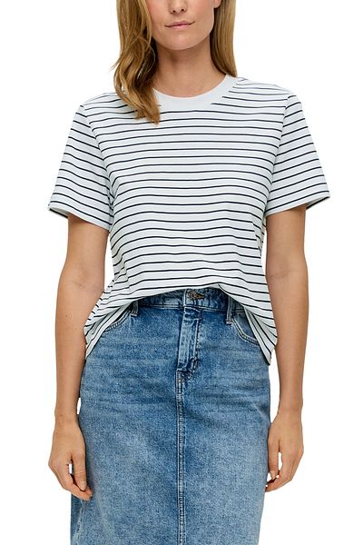 s.Oliver Tricou Rundhalsausschnitt - Kurze Ärmel, Rippblende 2151141