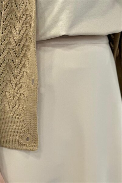 Ebrar Store Φούστα Skuba-LE2348 - Μπεζ