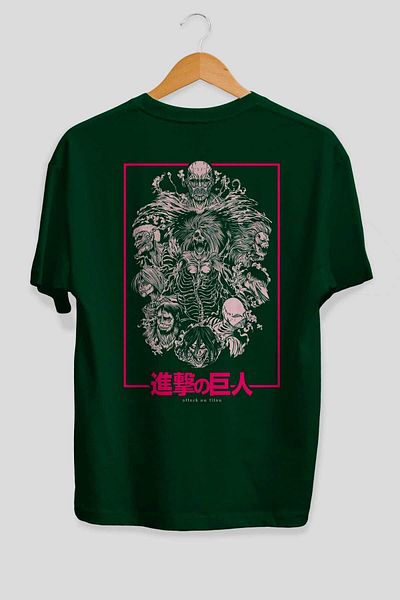 Ankhises ATTACK ON TITANS Anime Spate Imprimat Verde Smarald Tricou oversize bumbac bărbați Femei