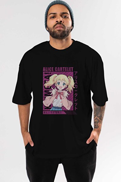 Ankhises Alice Cartelet 12 Anime з попереднім друком Чорна Oversize футболка ...