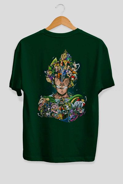Ankhises DRAGON BALL ART (3) - Σμαραγδένιο πράσινο Anime Oversize βαμβακερό μπλουζάκι ανδρικό γυναικείο