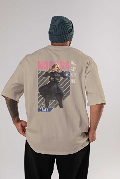 Ankhises Nobara Kugisaki 4 Anime Leđa Štampano Bež Oversize kroj T-shirt 100%...