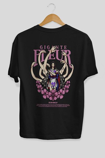 Ankhises Gigante Fleur Anime Spate Imprimat Negru Tricou Oversize Bărbați Femei