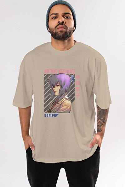 Ankhises Motoko Kusanagi 4 Anime Sa deznom Bež Oversize kroj Muškarci Žene T-...