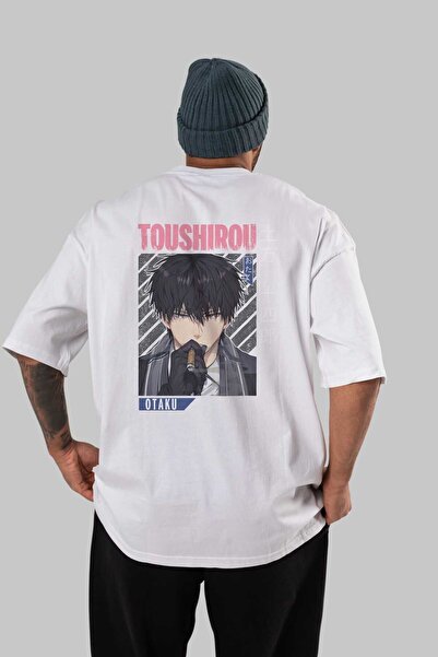 Ankhises Toushirou Hijikata 2 Anime Leđa Štampano Bela Oversize kroj T-shirt ...