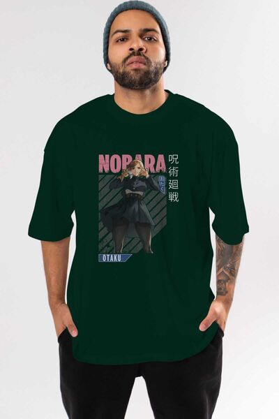 Ankhises Nobara Kugisaki 4 Anime Front Štampano Emerald Green Oversize kroj T...