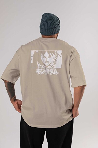 Ankhises Xin 1 Anime Leđa Štampano Bež Oversize kroj T-shirt 100% pamuk Muško...