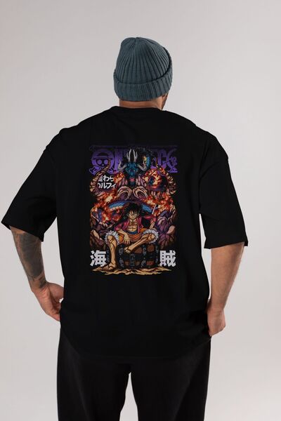 Ankhises MONKEY D. LUFFY 2 Tricou negru cu imprimeu pe spate anime Bărbați Femei