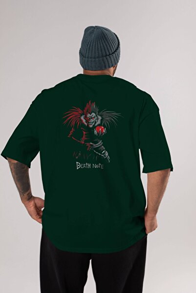 Ankhises DEATH NOTE RYUK Anime Back Štampano Emerald Green Oversize kroj T-sh...