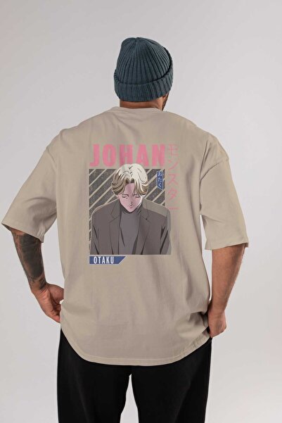 Ankhises تي شيرت يوهان ليبرت مونستر أنيمي بيج كبير الحجم مطبوع من الخلف 100% ...