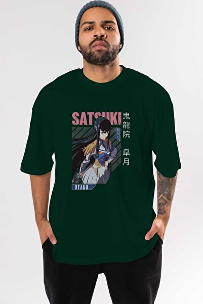 Ankhises Satsuki Kiryuuin 8 Anime Front Štampano Emerald Green Oversize kroj ...