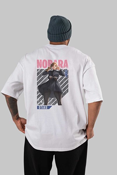 Ankhises Nobara Kugisaki 4 Anime Leđa Štampano Bela Oversize kroj T-shirt 100...