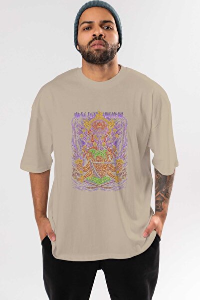 Ankhises RORONOA ZORO 2 Muškarci Žene Oversize kroj Bež T-shirt - Anime Predn...