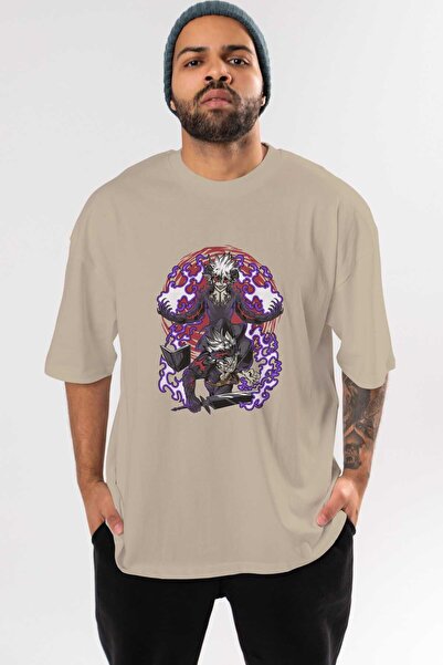 Ankhises BLACK CLOVER DEVIL UNION Anime Front Štampano Bež Oversize kroj T-sh...