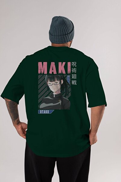 Ankhises Maki Zenin CHAINSAWMAN 1 Аніме з принтом на спині, смарагдово-зелена...