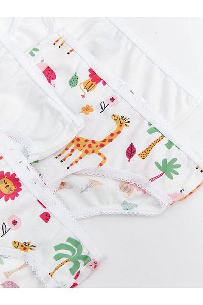 LC Waikiki LCW baby Printed Cotton Baby Girl Panties 4-Piece