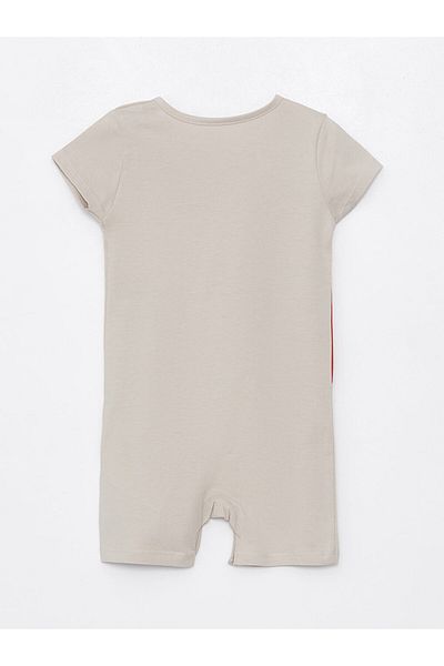 LC Waikiki LCW baby Crew Neck Short Sleeve Printed Cotton Baby Girl Jumpsuit