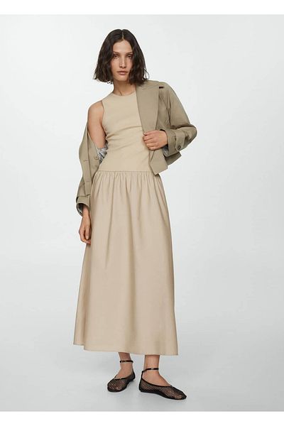 MANGO Woman Φόρεμα σε γραμμή Α συνδυασμένο