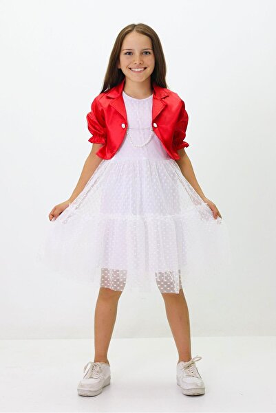 Fox Life Kids 23 April Girl's Tulle Satin Holiday Dress - Flk157