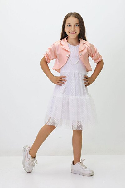 Fox Life Kids 23 April Girl's Tulle Satin Holiday Dress - Flk157