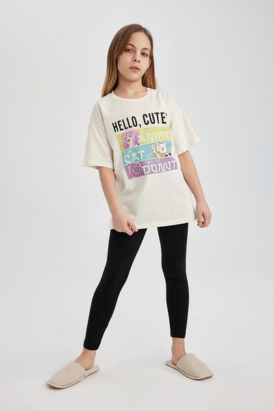 DeFacto Printed Oversize Pajama Set for Girl - C1952a824sp