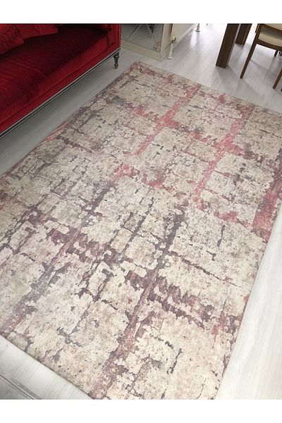 MEKA TEKSTİL Pink Jet Model Elastic Velvet Carpet Cover