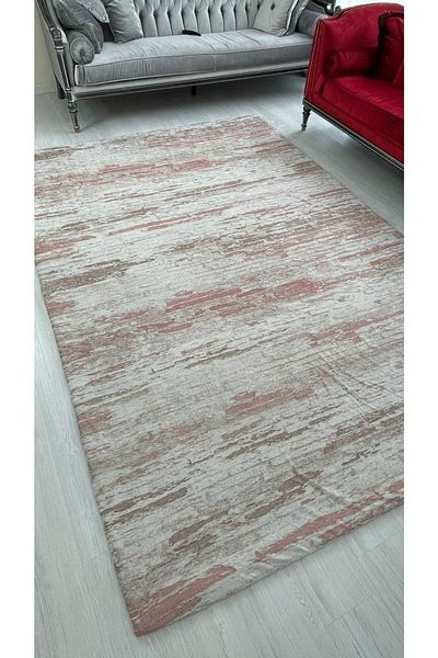 MEKA TEKSTİL Pink Turquoise Silk Velvet Elastic Carpet Cover