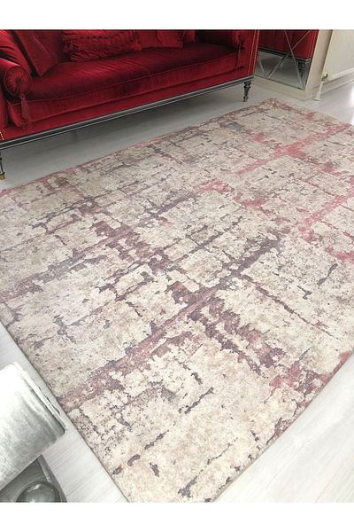MEKA TEKSTİL Pink Jet Model Elastic Velvet Carpet Cover