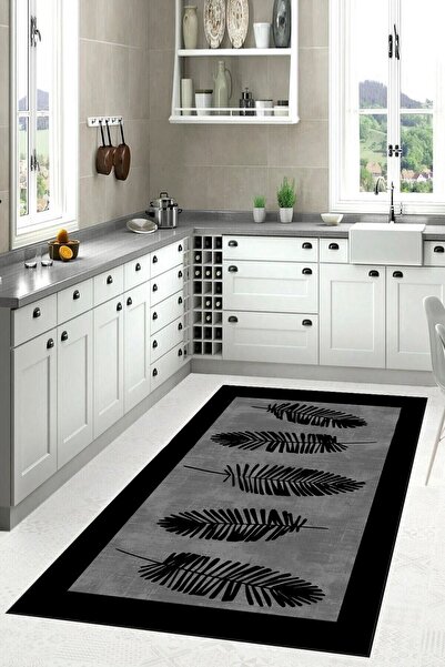 PINKIE HOME Dijital Baskı Kaymaz Taban Makinede Yıkanabilir Mutfak Halısı Sal...