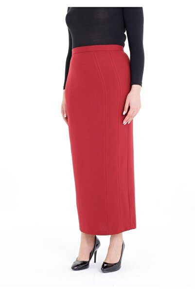 G-Line Maxi Length Classic Claret Red Back Slit Zipper Skirt