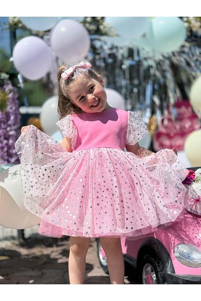 Mars Pink Princess Tutu Girl's Birthday Dress