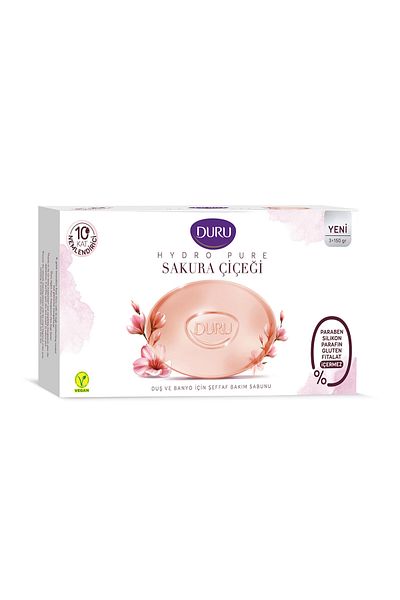 Duru Hydro Pure Sakura Flower Transparent Care Soap 3x150g