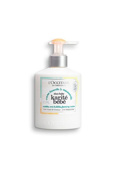 L'Occitane Shea Baby Foaming Cream - Shampoo for Hair and Body - 300 ml