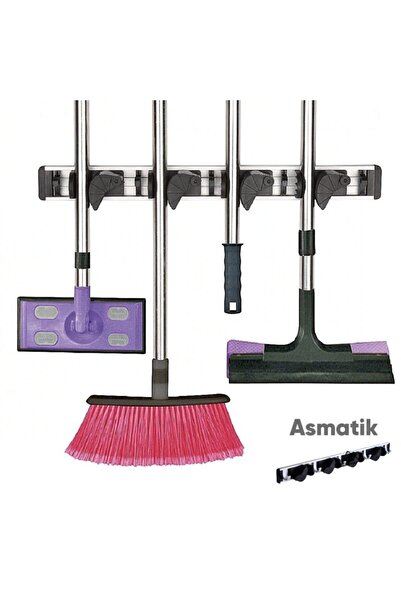 Genel Markalar Asmatik Aluminyum Duvar Askısı (FIRÇA PASPAS MOP ASKI APARATI ÇOK AMAÇLI)