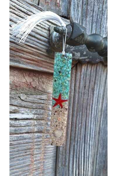 KUZEY WORKSHOP RENKLİ DENİZ KABUKLARINDAN EPOKSİ KİTAP AYRACI