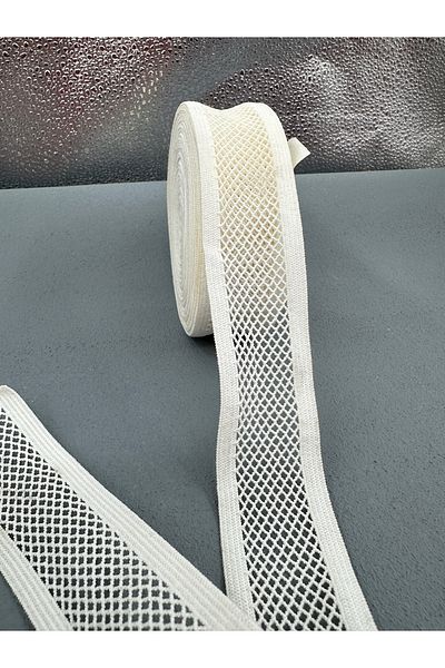 paşateks since 1995 şekil 5 Meters Elastic Ecru 3 cm Mesh
