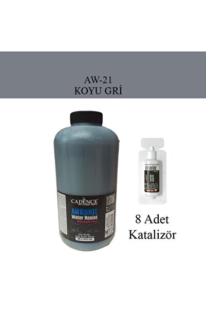 Cadence Ambiante Suya Dayanıklı Islak Zemin Boyası aw-21 Koyu Gri 2 Litre + K...