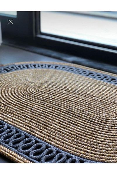ModaCardin Door Front Jute Wicker Mat - Toilet Seat and Countertop Design