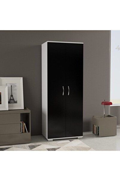 ARS GRUP MOBİLYA Siyah Kapaklı Gardrop Gardrop Iki Kapaklı Gardropelbise Dolabı