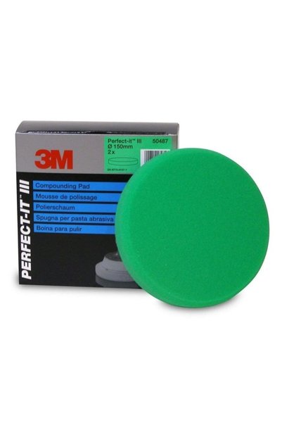 3M 50487 Perfect-it Adım 1 Yeşil Kalın Pasta Süngeri 150mm (1 Adet)
