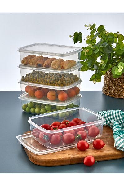 Ecolux 10 Pieces 1.35 Liter Meat and Vegetable Storage Set - Refrigerator and Freezer Organizer