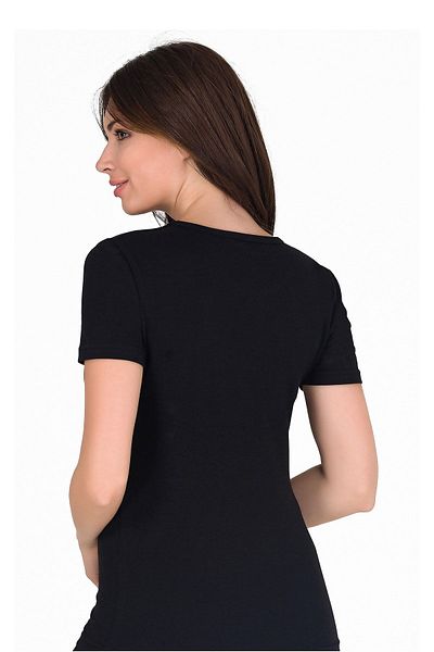 Sensu Crew Neck Black Basic T-Shirt - Women's Tsr1005