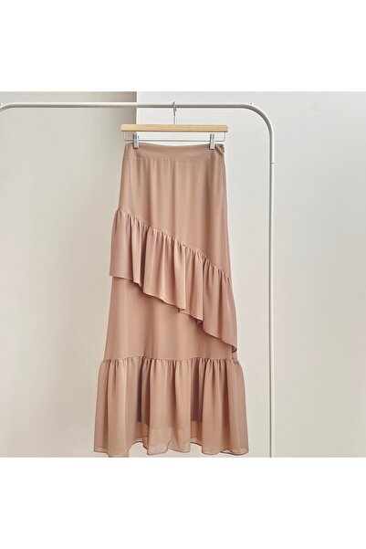 qarmacha Fırfırlı Şifon Etek