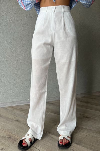 Seda Yalçın Atelier Linen Palazzo Trousers - White