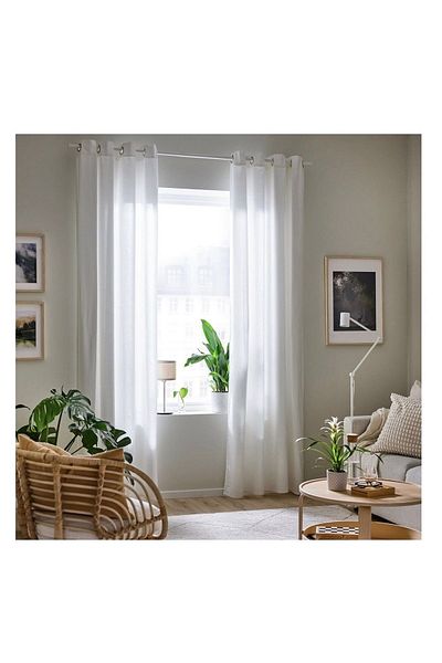 Kentsoylu Κουρτίνα φόντου Moalına/2 πτερύγια, Λευκό, Lkea 145x300 cm