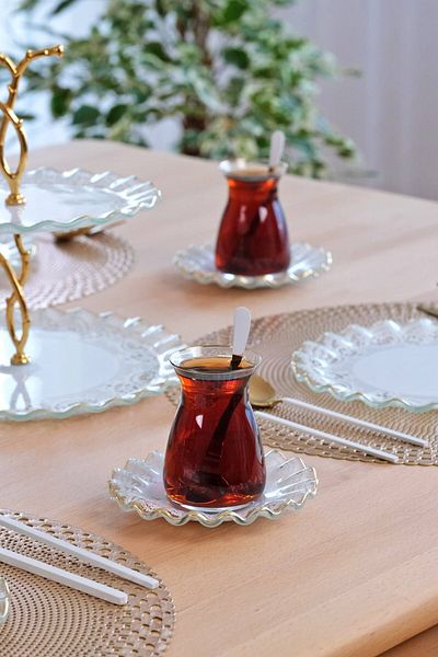 Glore Gold Gilded 12 Pieces - 6-Person Glass Tea Set