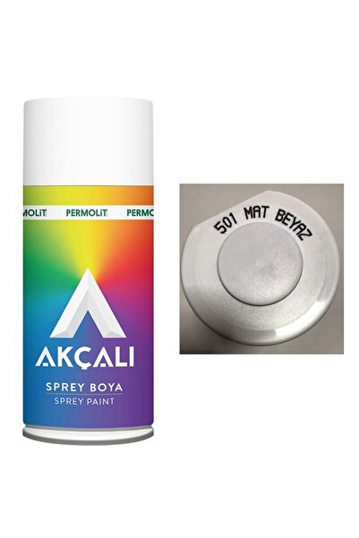 Akçalı Mat Beyaz 501 Alüminyum Ahşap Plastik Demir Metal Sprey Boyama 400 ml